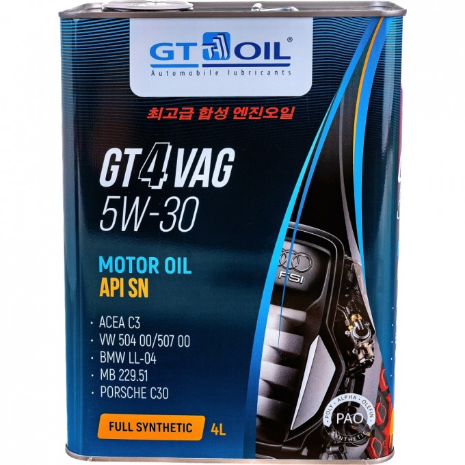 Масло GT OIL gt 4 vag, sae 5w-30, api sn 8809059409879